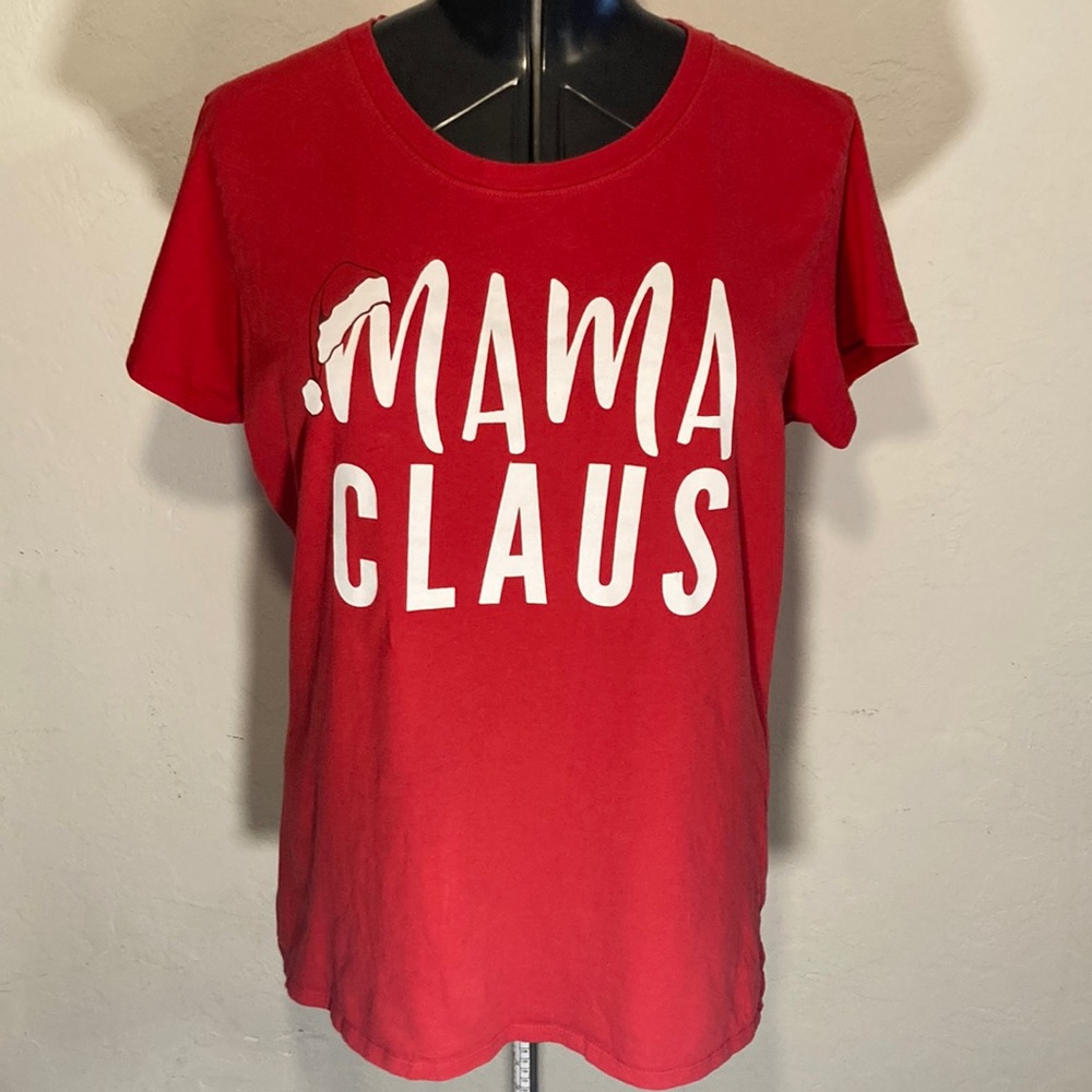 Holiday Time Mama Claus 2X Red Christmas Short-sleeve Shirt